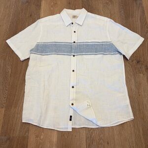 Faherty Surf Stripe Linen Laguna Shirt XXL Beachy Outdoors Summer Lake Boating